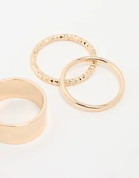 Anneaux empilables de cigares en or épais et minces, paquet 4