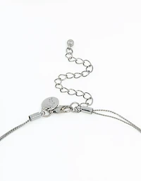 Gunmetal Blue Circle Layered Necklace