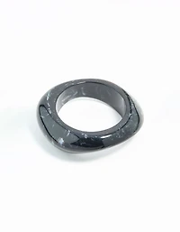 Dark Blue Acrylic Organic Bangle