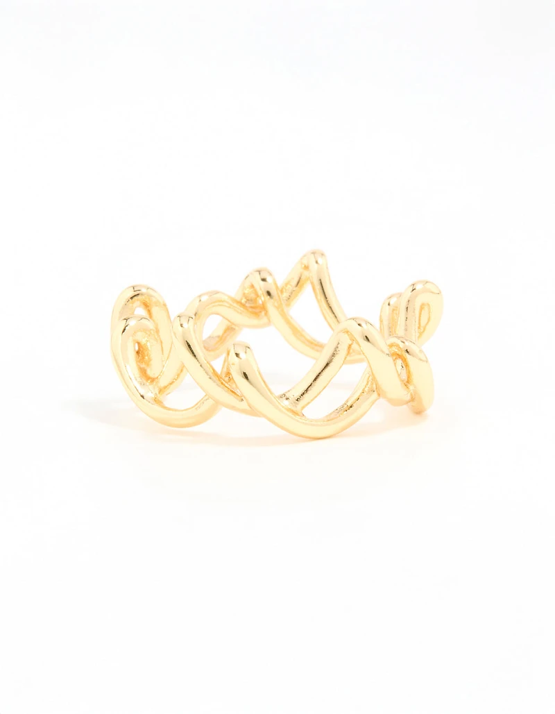 Gold Plated Wire Twisted Ring