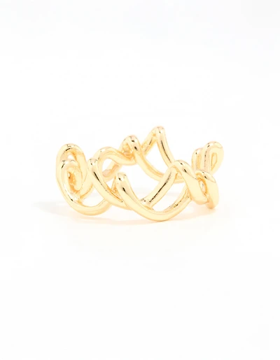 Gold Plated Wire Twisted Ring