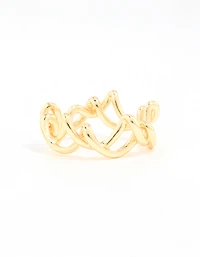 Gold Plated Wire Twisted Ring