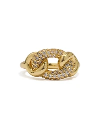 Gold Plated Cubic Zirconia Knot Ring
