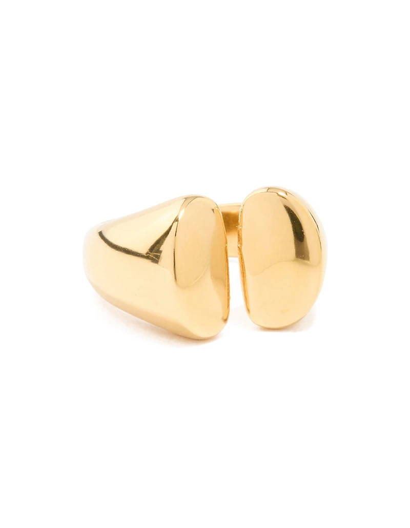 Waterproof Gold Plated Stainless Steel Open Statement Ring