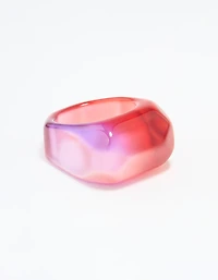 Pink & Purple Marbled Chunky Ring