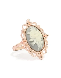 Bague camée en fleur d’or rose