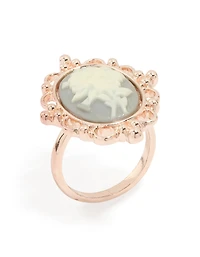 Rose Gold Flower Cameo Ring