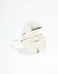 Silver Plated Textured Circle Ring