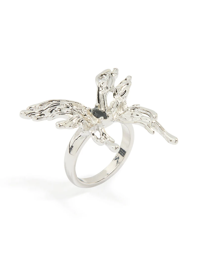 Silver Gothic Butterfly Ring
