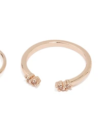 Rose Gold Cubic Zirconia Petal Rings 3-Pack