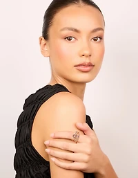 Rose Gold Purple Diamante Rings 3-Pack