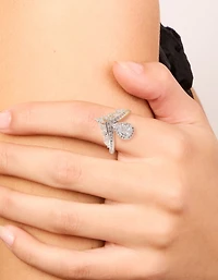 Silver Plated Princess Cut Cubic Zirconia Ring