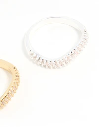 Mixed Metal Cubic Zirconia Rings 2-Pack