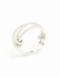 Silver Cubic Zirconia Rondell Stacked Ring