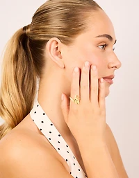 Waterproof Gold Plated Stainless Steel Open Swirl Ring