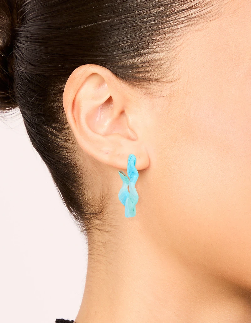 Boucles d’oreilles à cerceaux Gold Blue Movement Wrap