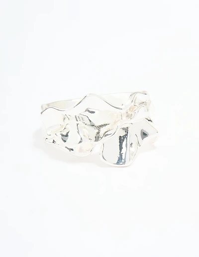 Silver Plated Molten Band Ring