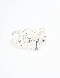 Silver Plated Molten Band Ring