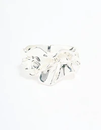 Silver Plated Molten Band Ring