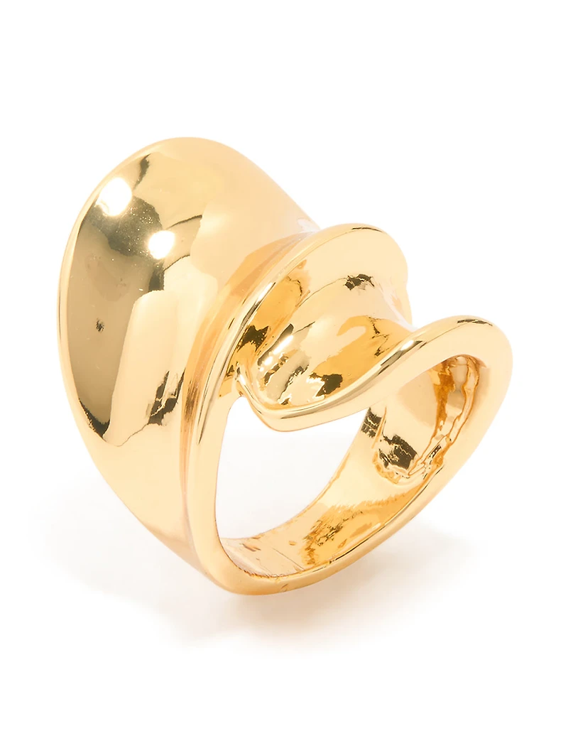 Gold Plated Statement Double Wrap Ring