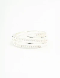 Silver Plated Cubic Zirconia Dainty Wrap Ring
