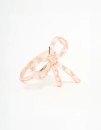 Rose Gold Diamante Bow Ring