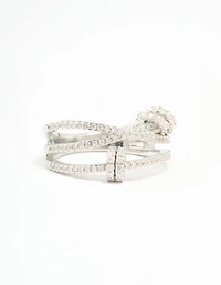 Silver Cubic Zirconia Rondell Stacked Ring