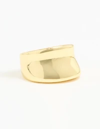 Gold Plated Smooth Statement Ring