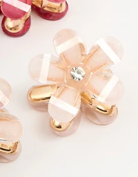 Pinces à pinces à pinces à fleurs dorées Rose & Crème en pack de 6