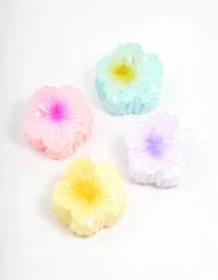 Vibrant Mini Hibiscus Flower Claw Clips 4-Pack