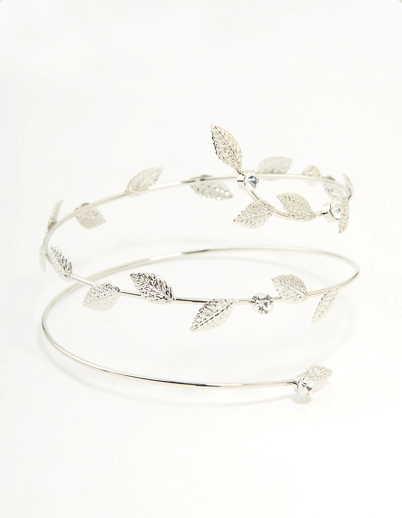 Silver Leaf Wrap Arm Cuff