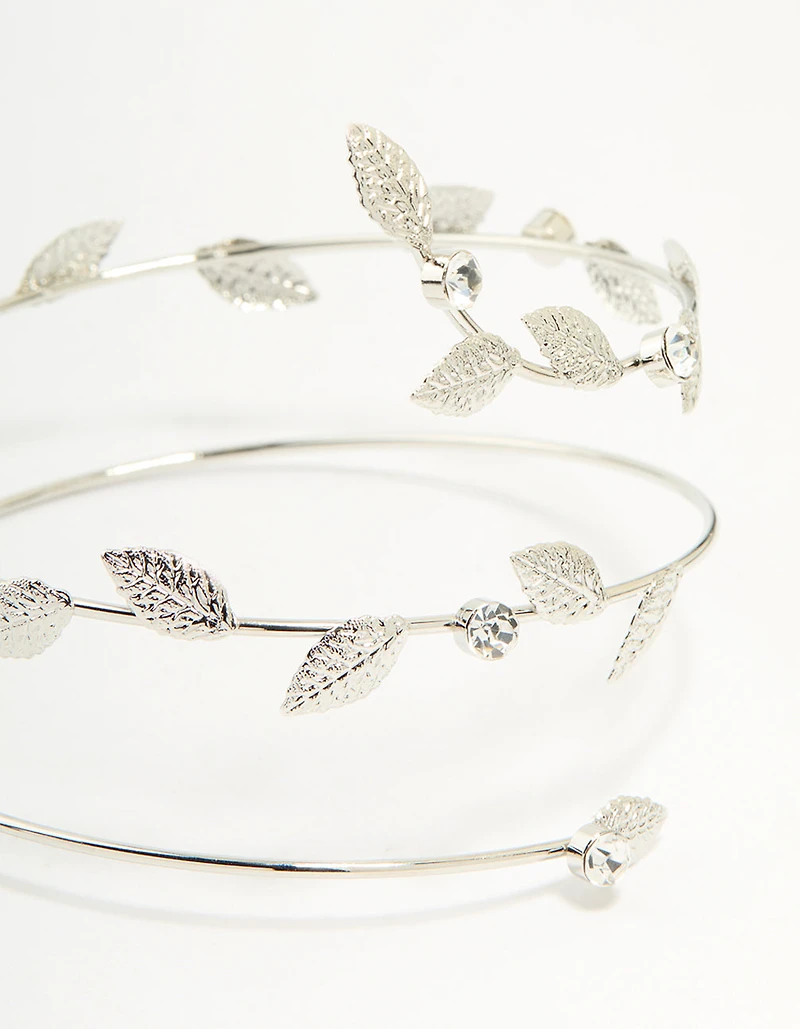 Silver Leaf Wrap Arm Cuff
