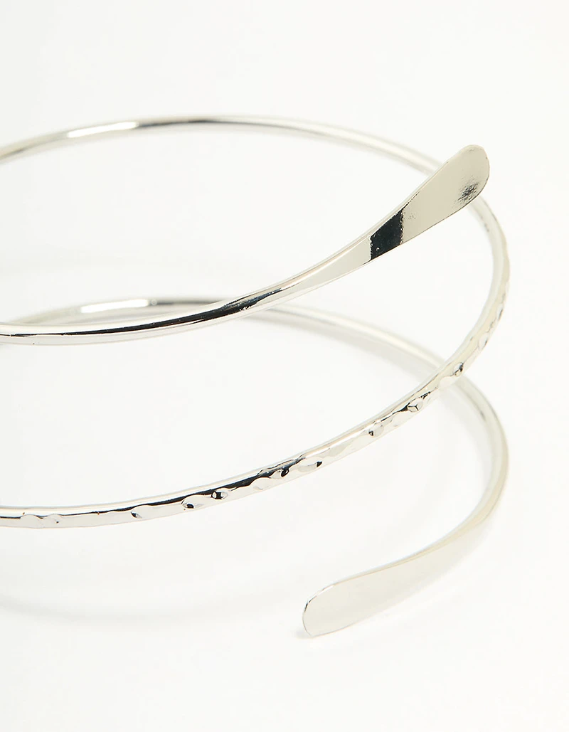 Silver Hammered Arm Cuff