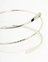 Silver Hammered Arm Cuff