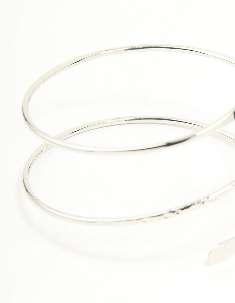Silver Hammered Arm Cuff