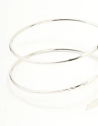 Silver Hammered Arm Cuff