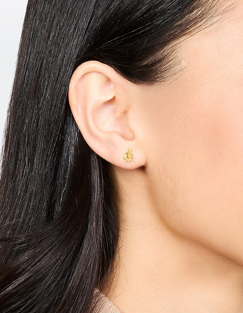 Gold Plated Sterling Silver Ladybug Stud Earrings