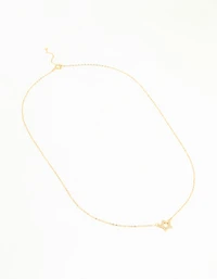 Gold Plated Sterling Silver Cubic Zirconia Pavé Star Necklace
