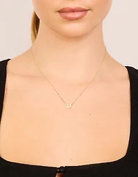 Gold Plated Sterling Silver Cubic Zirconia Horseshoe Necklace