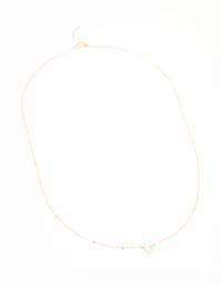 Gold Plated Sterling Silver Cubic Zirconia Horseshoe Necklace
