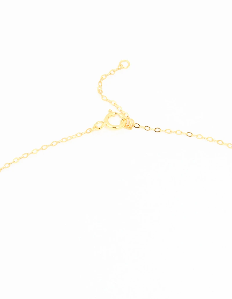 Gold Plated Sterling Silver Cubic Zirconia Horseshoe Necklace
