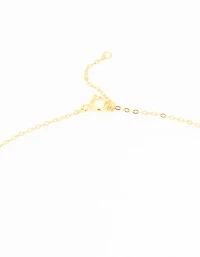Gold Plated Sterling Silver Cubic Zirconia Horseshoe Necklace