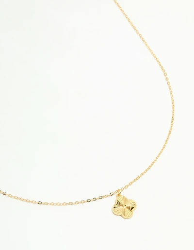 Gold Plated Sterling Silver Flower Necklace