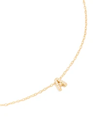 Gold Plated Sterling Silver Cubic Zirconia Pavé Letter A Necklace