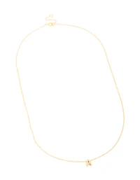 Gold Plated Sterling Silver Cubic Zirconia Pavé Letter A Necklace