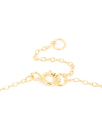 Gold Plated Sterling Silver Cubic Zirconia Pavé Letter A Necklace