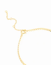 Gold Plated Sterling Silver Curb Chain Mini Bracelet