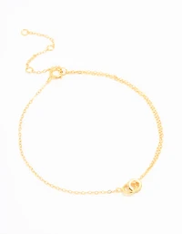 Gold Plated Sterling Silver Tiny Linked Hoops Bracelet