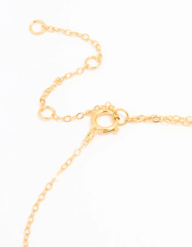 Gold Plated Sterling Silver Tiny Linked Hoops Bracelet