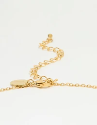 Waterproof Gold Plated Stainless Steel Cubic Zirconia Floating Charm Necklace